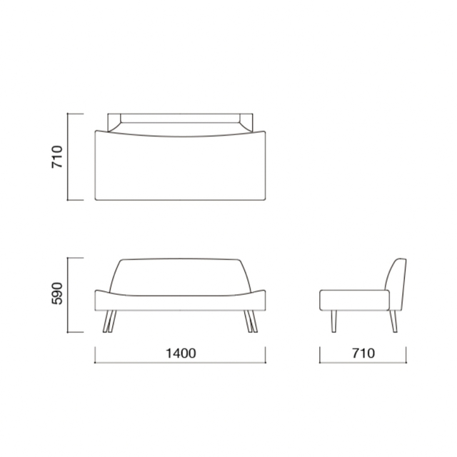 IDEE(イデー)のIDEE AOソファ　2人掛け　Y'z racing factory様専用 インテリア/住まい/日用品のソファ/ソファベッド(二人掛けソファ)の商品写真