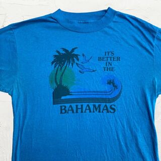 KCV  ビンテージ 90s  青　水色 バハマ　リゾート　スーベニア Tシャツ(Tシャツ/カットソー(半袖/袖なし))