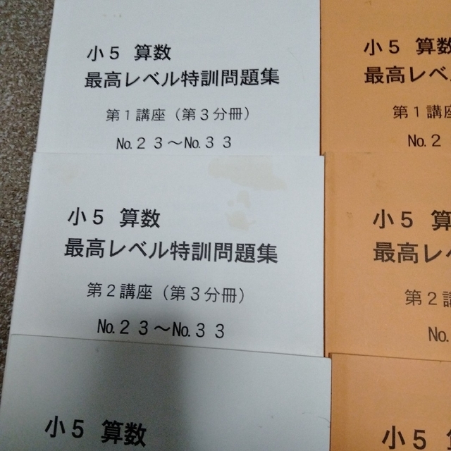 ✿浜学園小4✿【最高レベル特訓 算数】 テキスト＆難問解説集 数量は