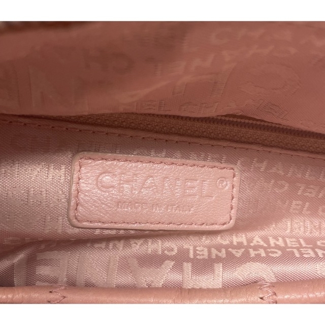 CHANEL チョコバー ボストンバッグ ソフトキャビアスキン ピンク