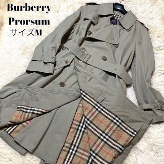 バーバリー(BURBERRY)のバーバリー Aラインダブルロングトレンチコート『M』ノバチェック ベルト フレア(トレンチコート)