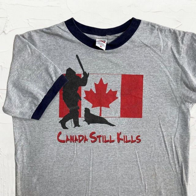 KCP anvil ビンテージ カナダ　アザラシ　虐殺　禁止　リンガー Tシャツ メンズのトップス(Tシャツ/カットソー(半袖/袖なし))の商品写真