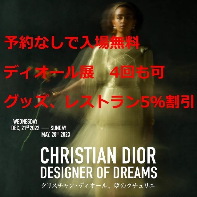クリスチャン・ディオール 東京都現代美術館 年間パスポート1枚 3枚