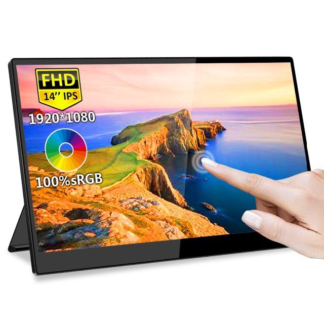 Corkea モバイルモニター タッチパネル 14インチ モバイルディスプレイ-