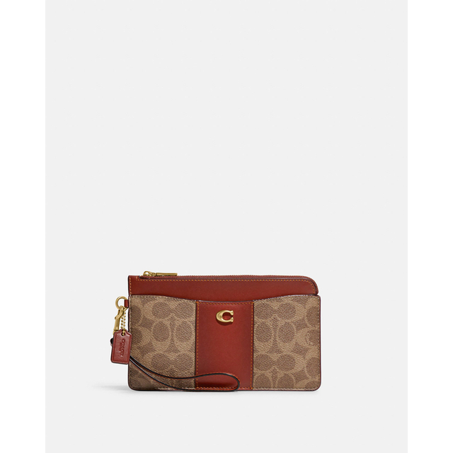 coach Lジップ リストレット シグネチャー キャンバス - 名刺入れ/定期入れ