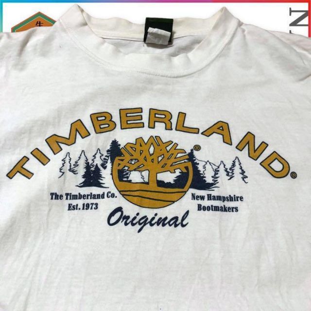 古着 Timberland   ティンバーランド　プリント　デカロゴ ロンT メンズのトップス(Tシャツ/カットソー(七分/長袖))の商品写真