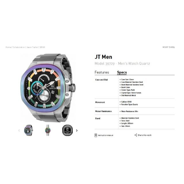 インビクタ『Jason Taylor 39729』★ケース52mm★50ｍ防水