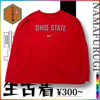 古着 NIKE Y2K ナイキ　オハイオ　OHIO　ロゴ　スウッシュ ビンテージ(Tシャツ/カットソー(七分/長袖))