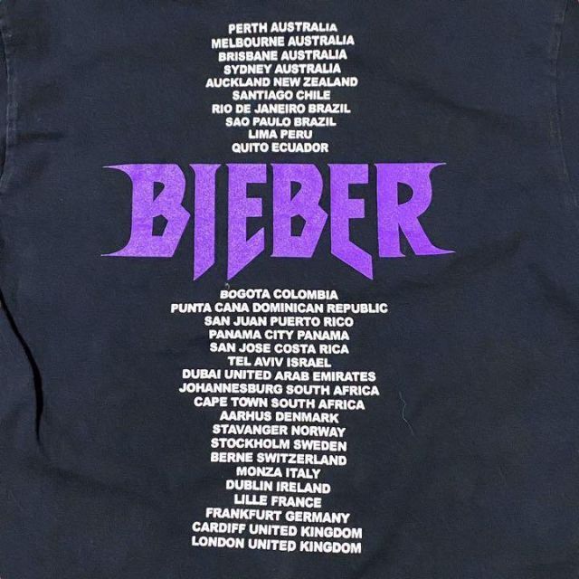 古着 BIEBER   ジャスティンビーバー　バイク　袖プリント　 ビンテージ メンズのトップス(Tシャツ/カットソー(七分/長袖))の商品写真