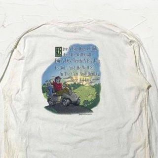 古着 90s  ビッグドックス　両面プリント　コピーライト　犬 ビンテージ(Tシャツ/カットソー(七分/長袖))