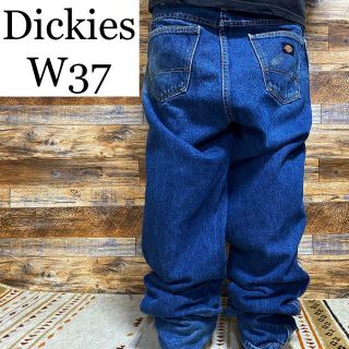 ディッキーズ(Dickies)のディッキーズデニムジーパンw37オーバーサイズ青ブルー極太古着ジーンズメンズ(デニム/ジーンズ)