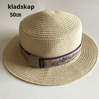 クレードスコープ(kladskap)の専用！クレードスコープ　麦わら帽子　電車　ゴム付　50 春　夏　(帽子)