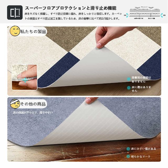 【特価商品】タイルマット30枚入30×30cm 薄さ4mm 防音 保護 フローリ 6