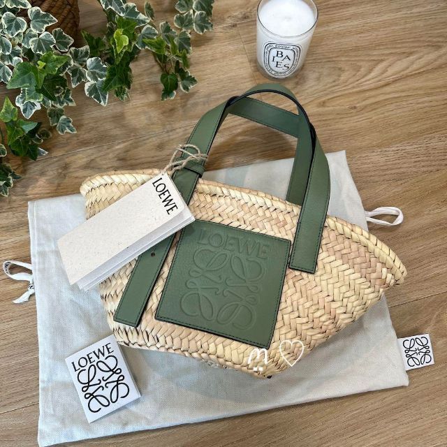 LOEWE バスケットバッグ スモール カゴ アナグラム ローズマリー