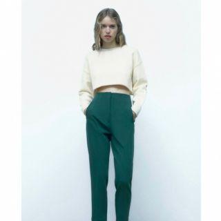 ザラ(ZARA)のZARA ハイウェストパンツ　テールグリーン(その他)