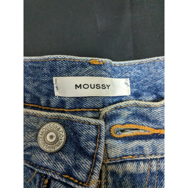 moussy(マウジー)の完売品 MOUSSY マウジー ワイドデニムパンツ ダメージ加工　Lサイズ レディースのパンツ(デニム/ジーンズ)の商品写真