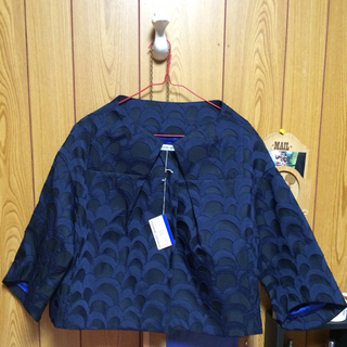 ツモリチサト(TSUMORI CHISATO)のスカラップジャガードジャケット(ノーカラージャケット)