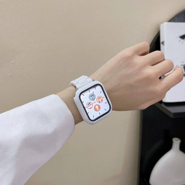黒☆アップルウォッチバンド ラバーベルト カバー Apple Watch
