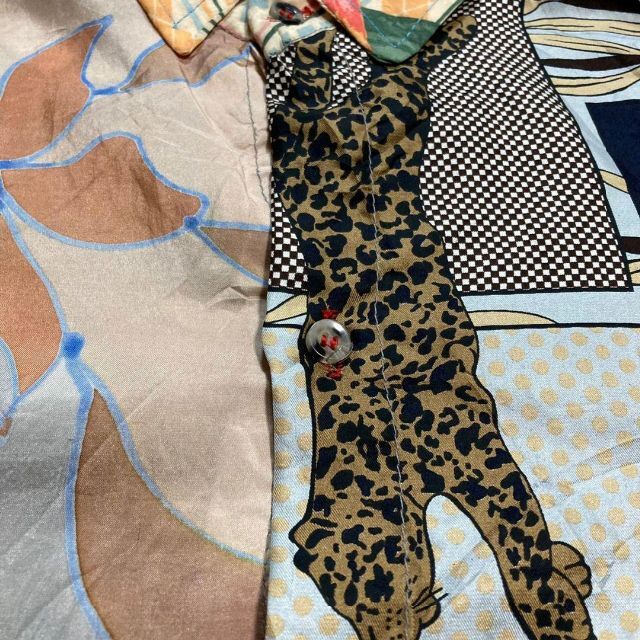 リメイク 古着  １点物　派手　総柄 豹柄　ペイズリー　レオパード 長袖シャツ メンズのトップス(シャツ)の商品写真