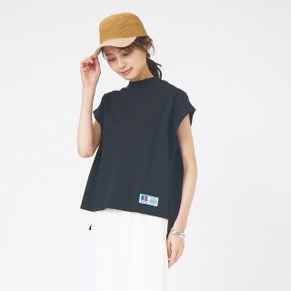 アバハウスマヴィ(abahouse mavie)の【ブラック】【別注】RUSSELLフレンチスリーブTシャツ(カットソー(長袖/七分))