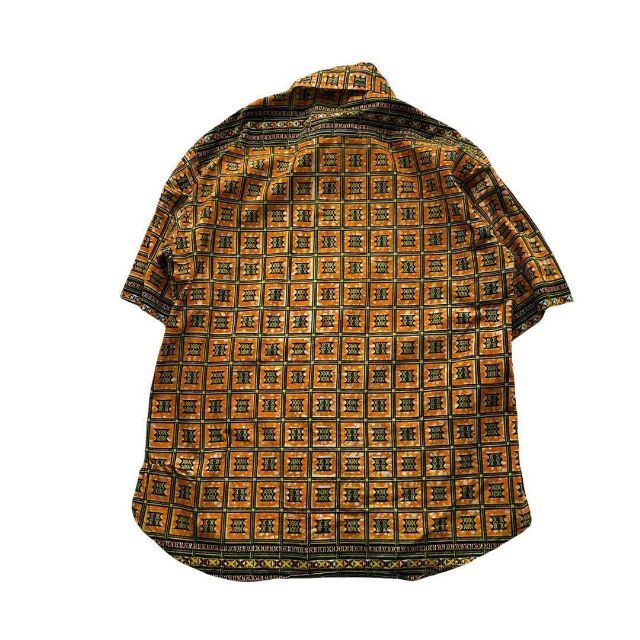 dwi 茶色 総柄 半袖 シャツ　派手　クラシック　レトロ　開襟　エスニック メンズのトップス(シャツ)の商品写真