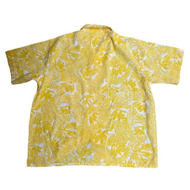 EDP C&A 黄 アロハシャツ　花柄　総柄　ポケット　開襟　リゾート メンズのトップス(シャツ)の商品写真