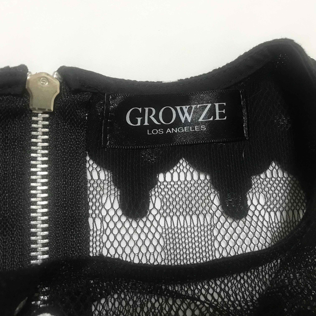 GROWZE(グローゼ)のLA発★GROWZE シアー切替ドットノースリーブワンピースドレスM/ブラック レディースのワンピース(ミニワンピース)の商品写真