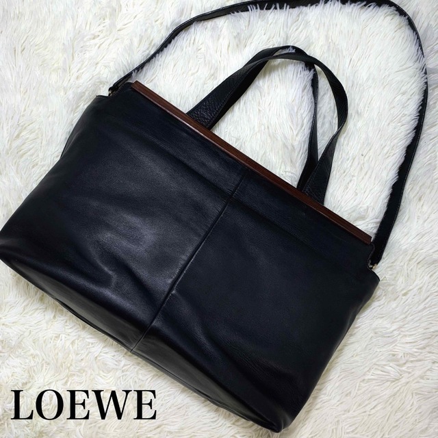 ✨極美品✨ LOEWE ロエベ アナグラム ロゴ ショルダーバッグ ブラック