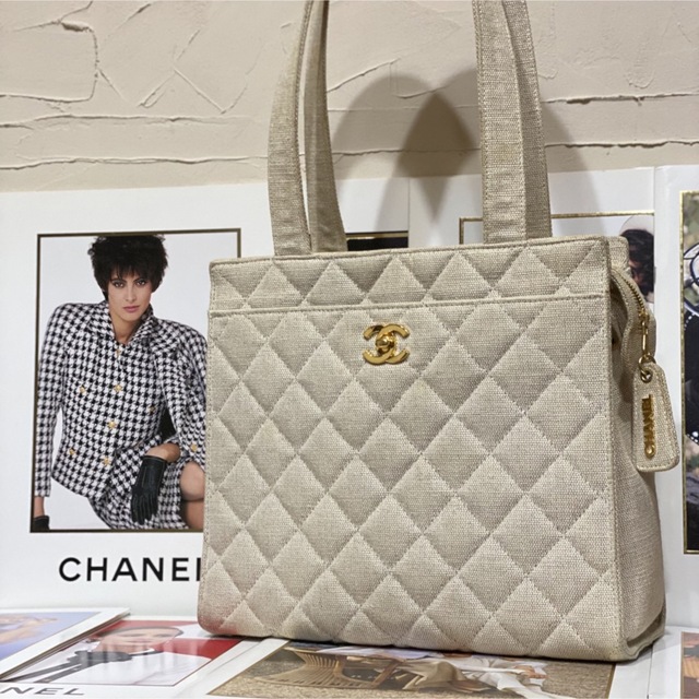 希少モデル VINTAGE CHANEL トートバッグ キャンバス地