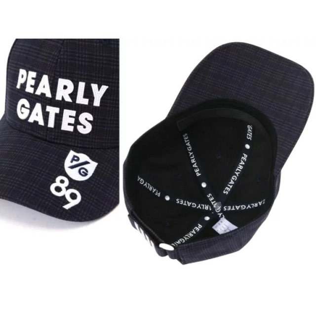 PEARLY GATES - パーリーゲイツ P/G2段ロゴ チェック柄コットン