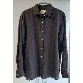 ユナイテッドアローズ(UNITED ARROWS)の美品 UNITED ARROWS リネンシャツ ダークブラウン(シャツ/ブラウス(長袖/七分))