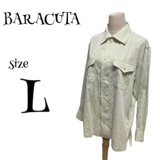 バラクータ(BARACUTA)のBARACUTA バラクータ ☆ 長袖ボタンシャツ ストライプ Lサイズ(シャツ)