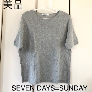 セブンデイズサンデイ(SEVENDAYS=SUNDAY)の美品☆セブンデイズサンデイ コットンニットプルオーバー(カットソー(半袖/袖なし))