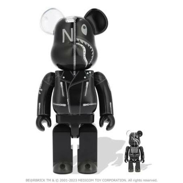 BAPE NBHD SHARK BE@RBRICK 100% 400%