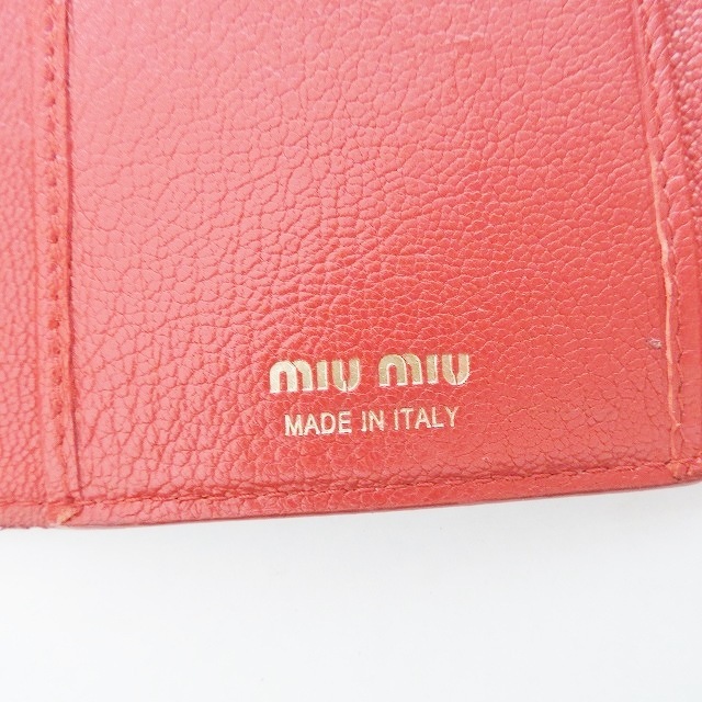 miumiu(ミュウミュウ)のミュウミュウ 長財布 - 黒×レッド レザー レディースのファッション小物(財布)の商品写真