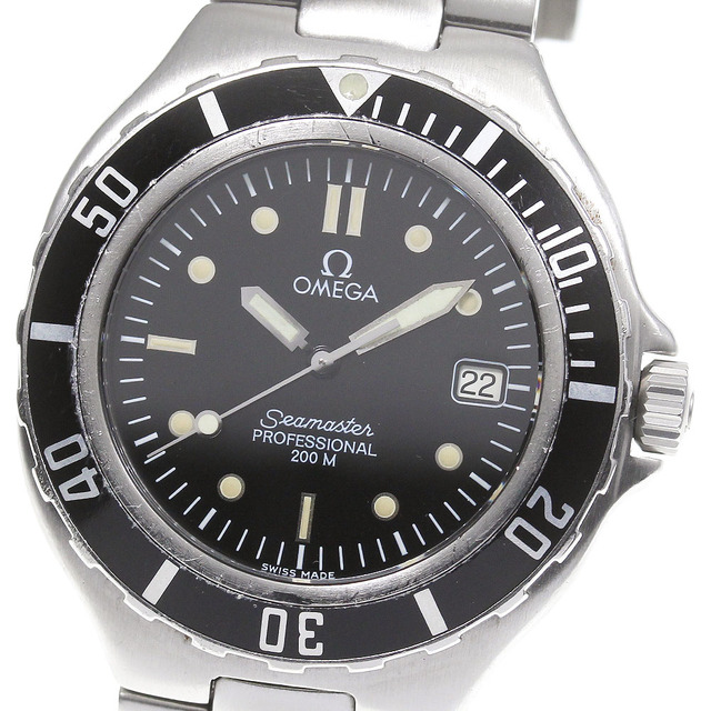 オメガ OMEGA シーマスター200m デイト クォーツ メンズ 保証書付き_