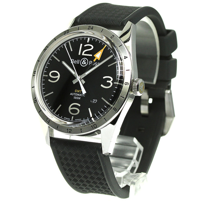 ベル＆ロス Bell＆Ross BRV123-BL-GMT-SRB ヴィンテージ BR123 GMT 24H デイト 自動巻き メンズ 保証書付き_747017