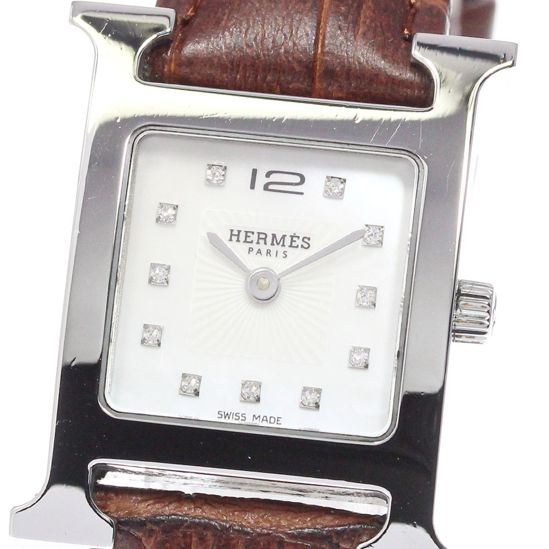 エルメス HERMES HH1.210 Hウォッチ 11Pダイヤ クォーツ レディース 良品 _747986商品の状態ガラス