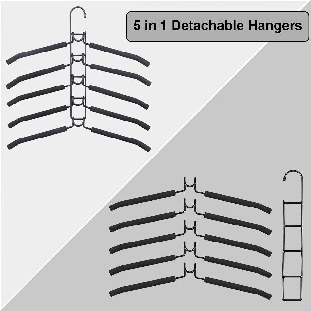 MejaTec コートハンガー 5イン1 滑り止め 衣類ラック 省スペース 衣類 5