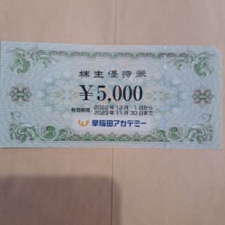 早稲田アカデミー株主優待券5,000円分(匿名配送)(その他)