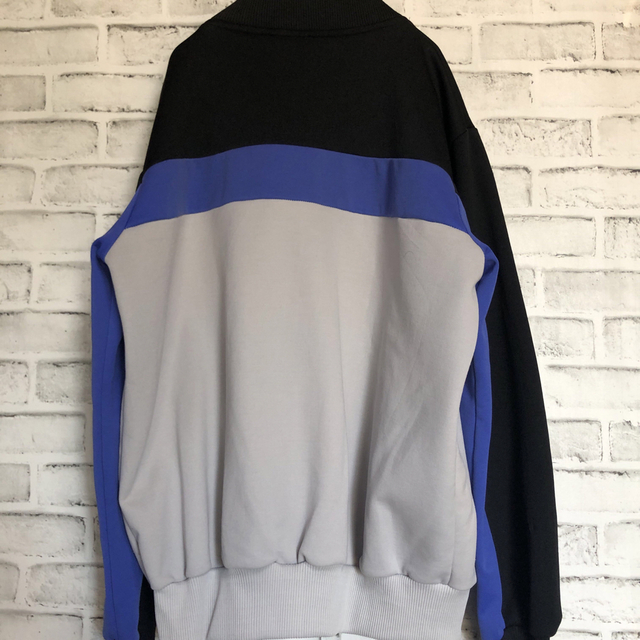 70s⭐️adidas トラックジャケット L 刺繍トレファイル ビンテージ青