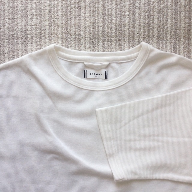 browny ブラウニー Mサイズ 白 ワッフル 半袖 Tシャツ ホワイト