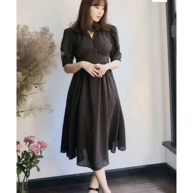 92ウエストHerlipto Striped Midi Dress