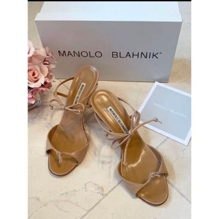 MANOLO BLAHNIK - MANOLO BLAHNIK Maysale ブラックミュール 37サイズ ...