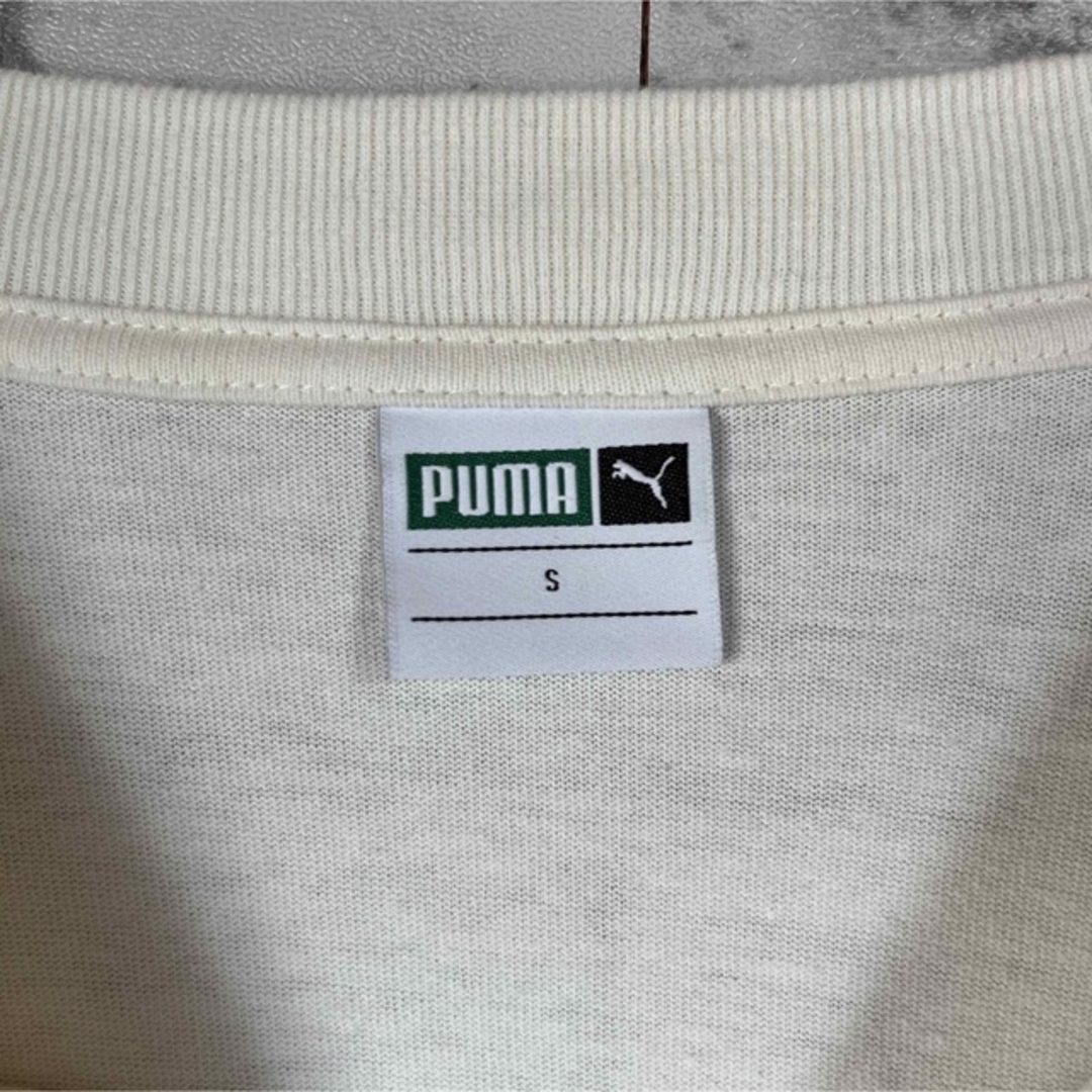 PUMA(プーマ)の【希少レア】プーマ⭐︎センター刺繍ロゴカットソー　袖ライン　ゆるだぼ古着女子 メンズのトップス(Tシャツ/カットソー(七分/長袖))の商品写真