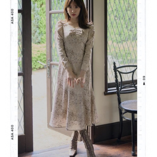 ワンピースherlipto Haze Grass Back Ribbon Dress