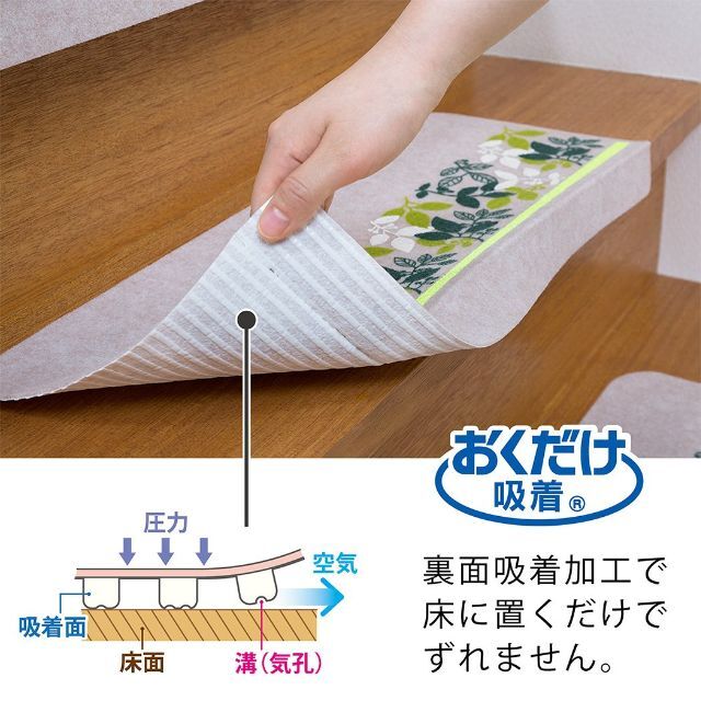 サンコー 階段マット 足元見やすい すべり止め付 ずれない 洗える 日本製 折り 5
