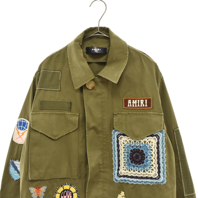 AMIRI(アミリ)のAMIRI アミリ 20SS Brothers Military Short Parka Jacket ブラザーズ ミリタリー ショート パーカ ジャケット 刺? ワッペン カーキ Size44 メンズのジャケット/アウター(フライトジャケット)の商品写真