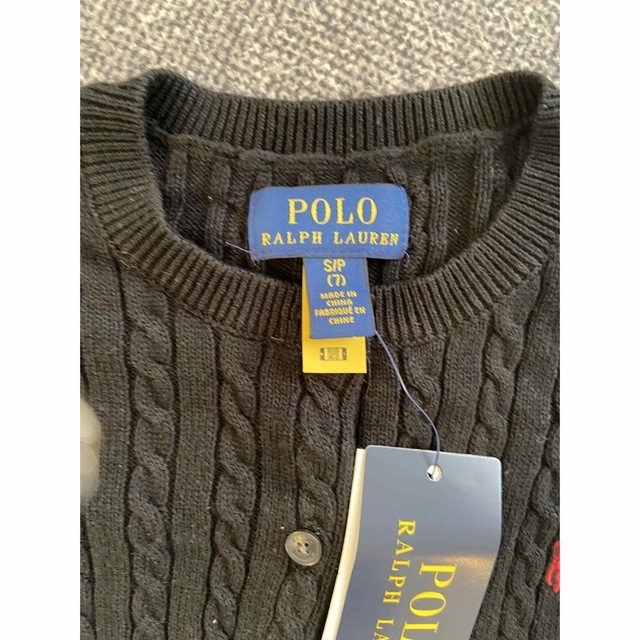 Ralph Lauren(ラルフローレン)の新品未使用　タグ付き　ラルフローレン  カーディガン　ブラック キッズ/ベビー/マタニティのキッズ服女の子用(90cm~)(カーディガン)の商品写真