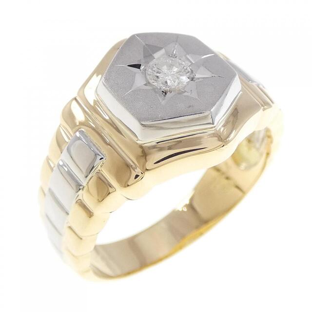 魅力の K18YG/PT ダイヤモンド リング 0.18CT リング(指輪) - gv